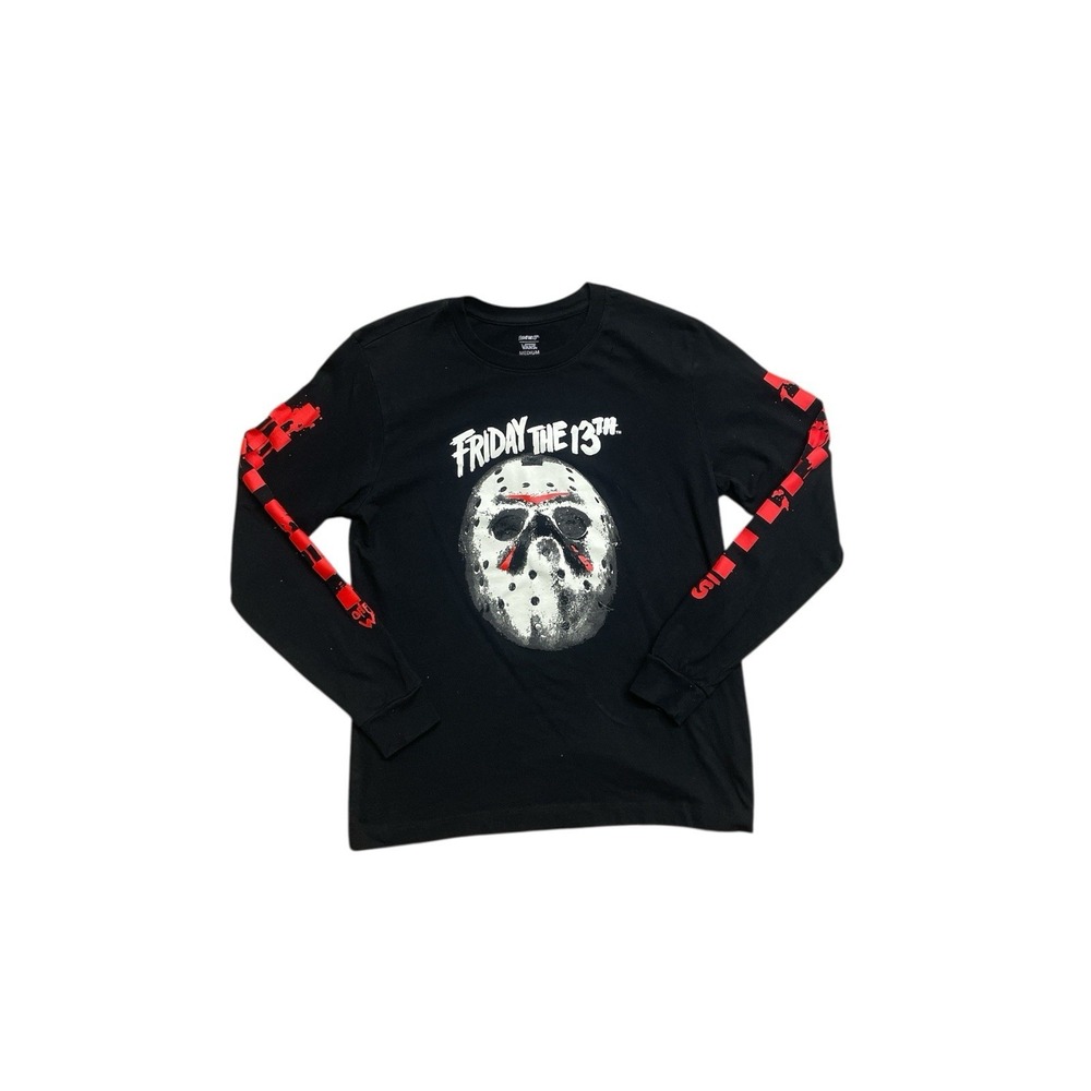 VANS x Friday the 13th Long Sleeve Tshirt Size Medium Black / Red Jason